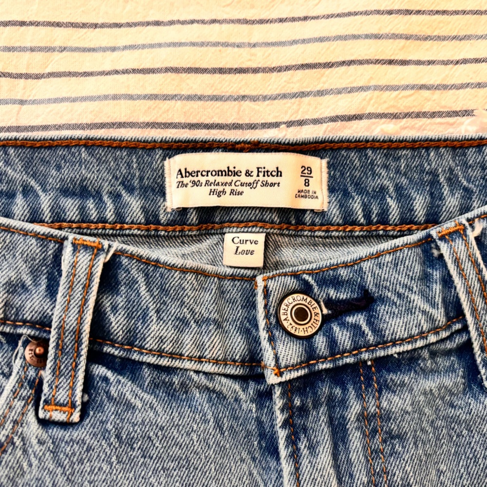 Abercrombie & Fitch Light Blue Jean Shorts - Picture 2 of 3